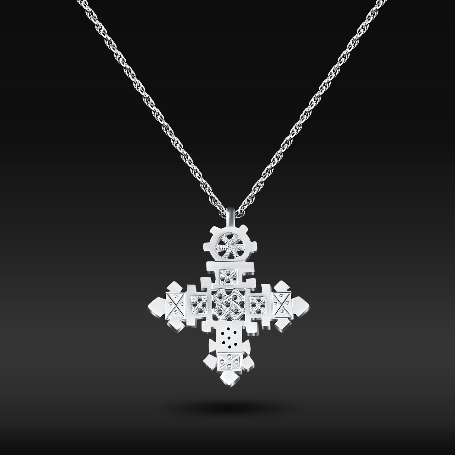 Crystal design in sterling silver